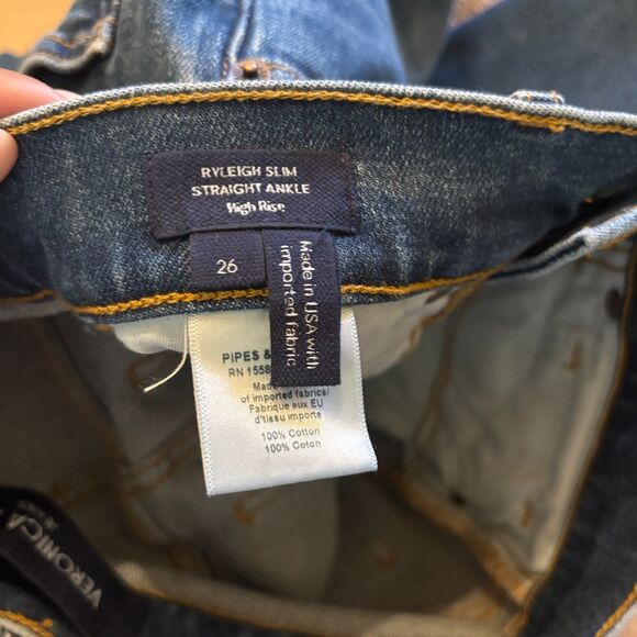 Veronica Beard Jeans Womens 26 Blue Denim High Rise Ryleigh Slim Straight NEW - Picture 5 of 8